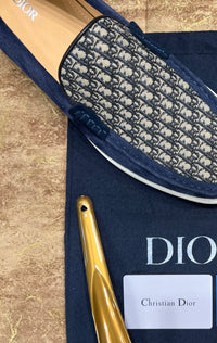 Dior Granville Blue Suede Loafers Slip On