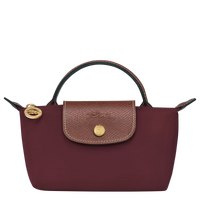 Le Pliage Original Pouch with handle Burgundy - Recycled canvas