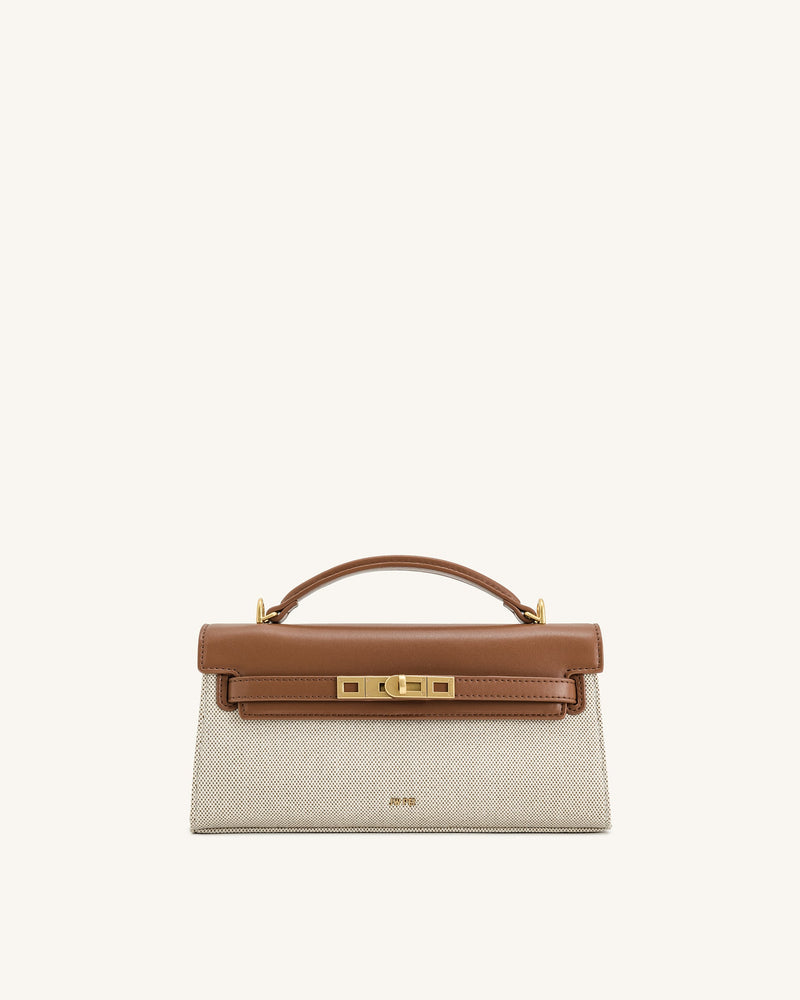 JWPEI Noor Top Handle Bag - Brown Canvas