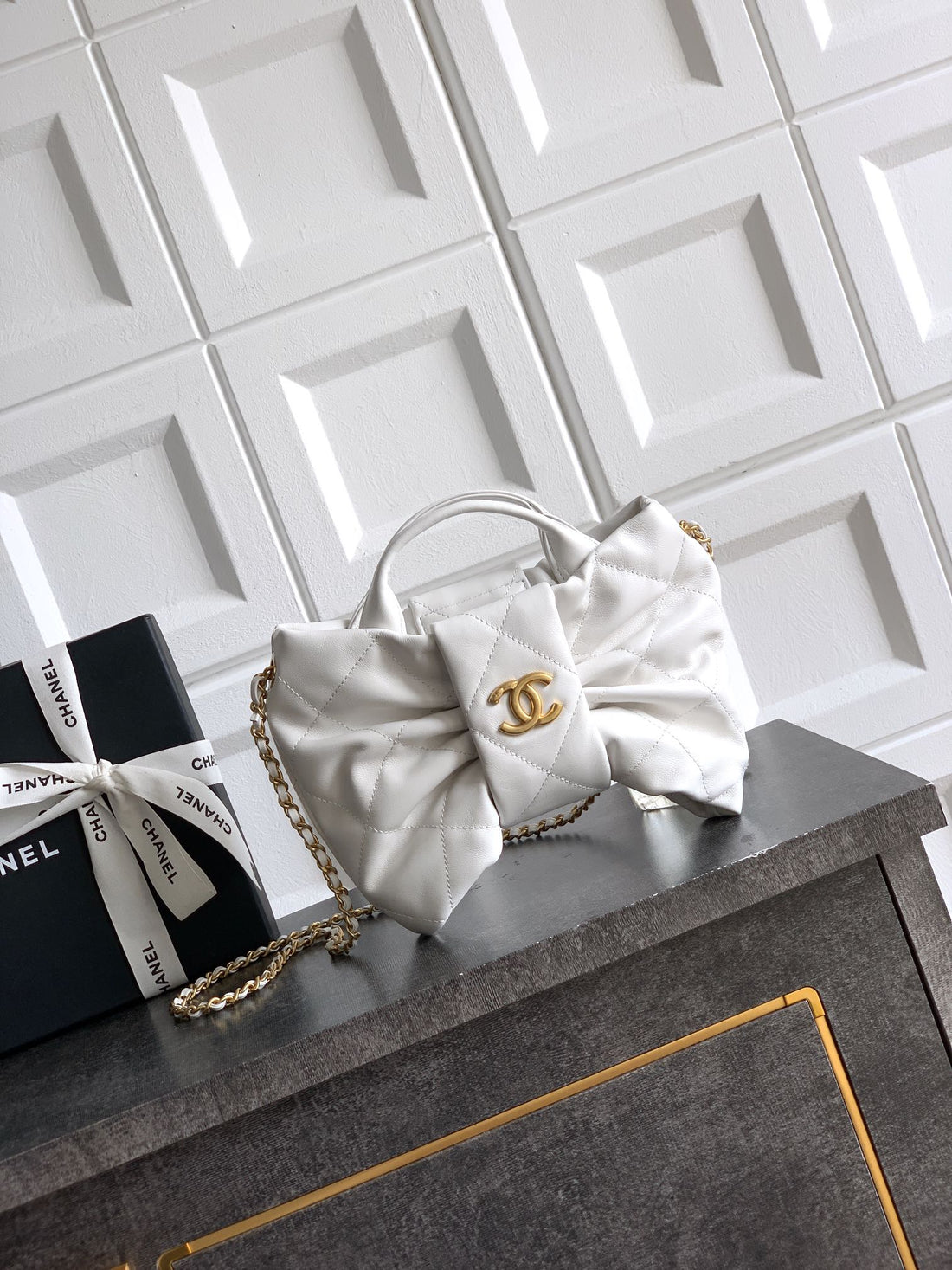 Chanel Lambskin Quilted Bow Bag