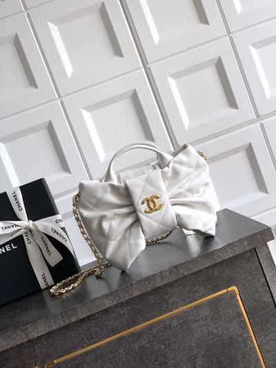 Chanel Lambskin Quilted Bow Bag hover