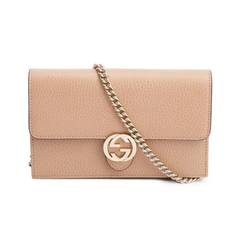 Gucci Interlocking GG Wallet – Beige Calfskin