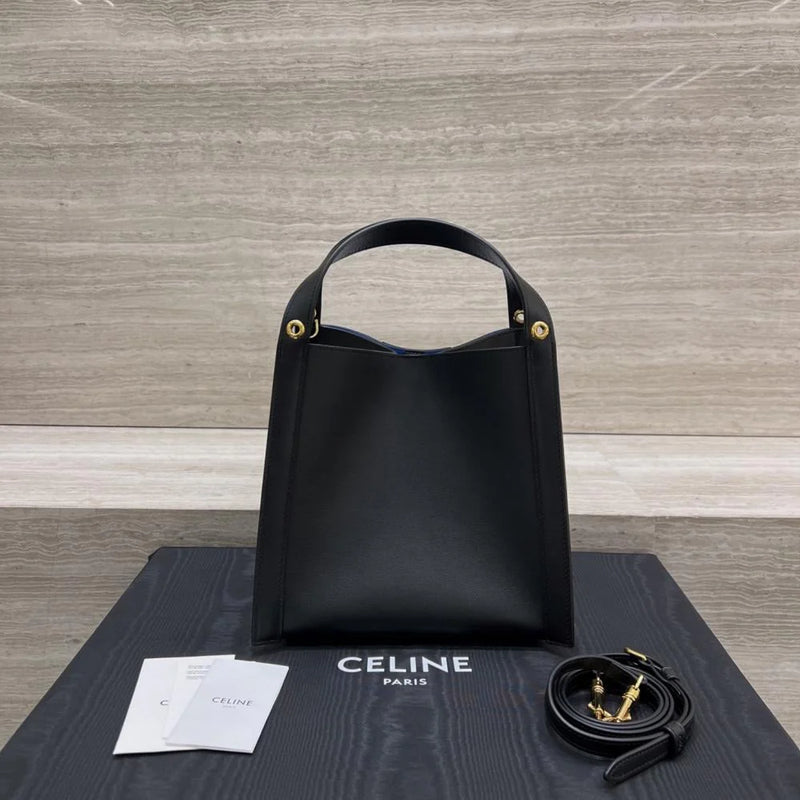 CELINE CUBE BAG IN Triomphe Canvas and NATURAL Calfskin