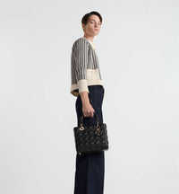 Medium Lady Dior Bag Black Cannage Lambskin