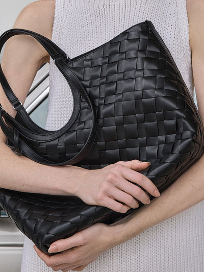 Charles & Keith Ivette Woven Tote – Noir hover