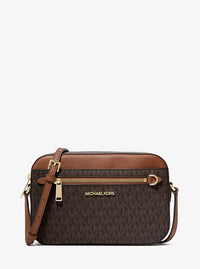 Michael Kors Jet Set Large Metallic Signature Logo Crossbody Bag