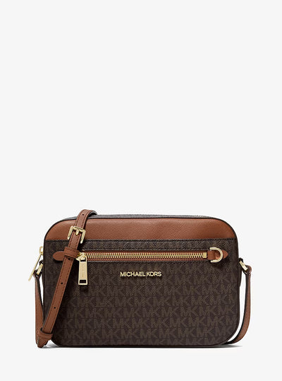 Michael Kors Jet Set Large Metallic Signature Logo Crossbody Bag hover