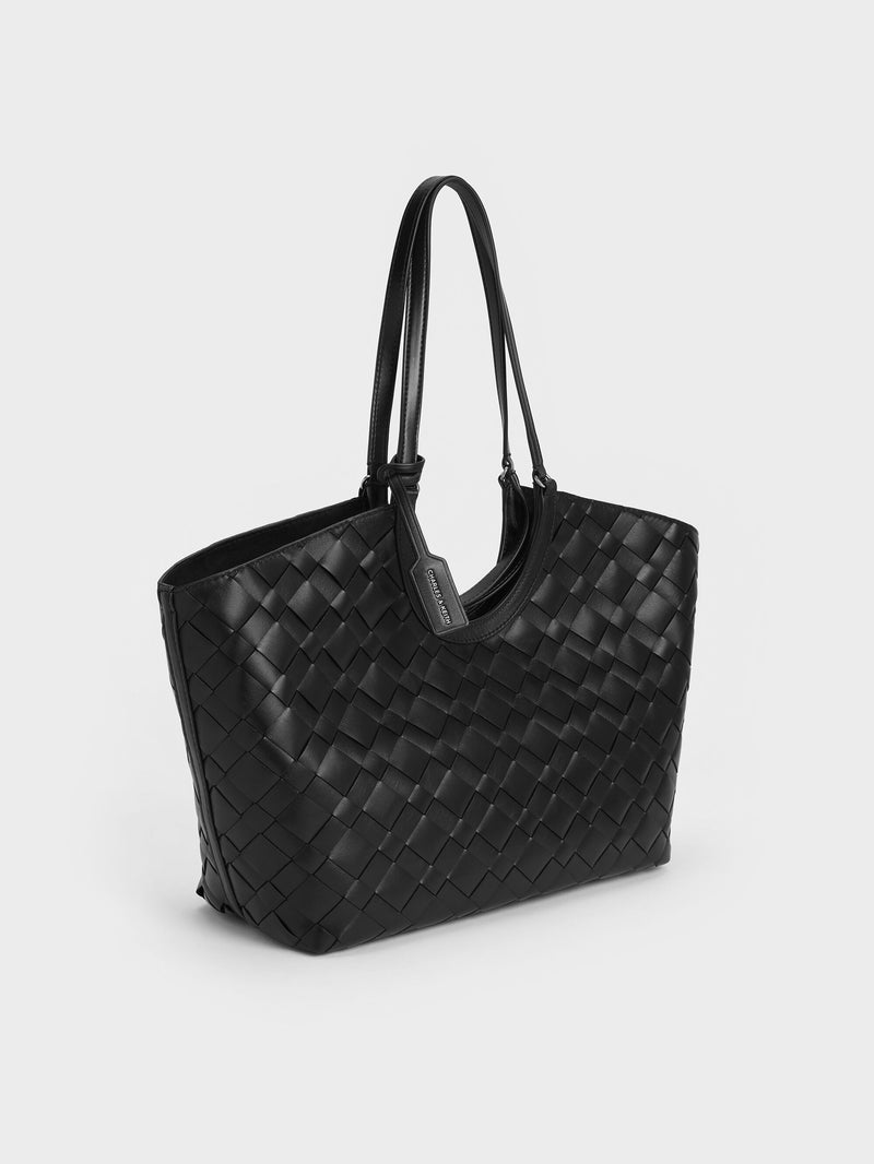 Charles & Keith Ivette Woven Tote – Noir