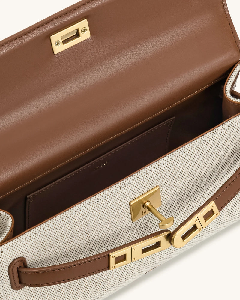 JWPEI Noor Top Handle Bag - Brown Canvas