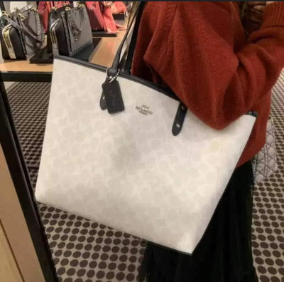 Coach White Tote Bag hover