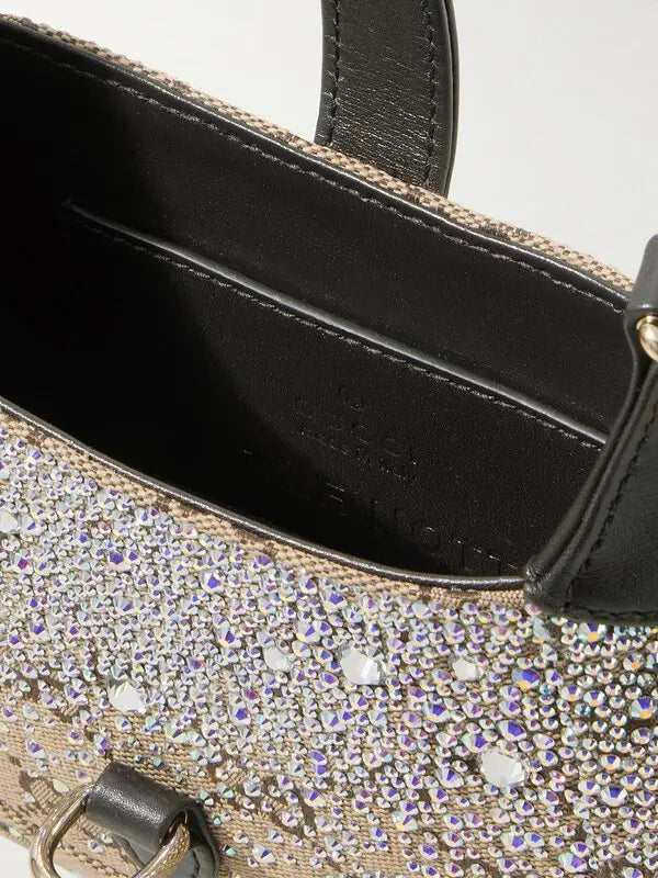 Gucci  jackie crystal-embellished canvas-jacquard
