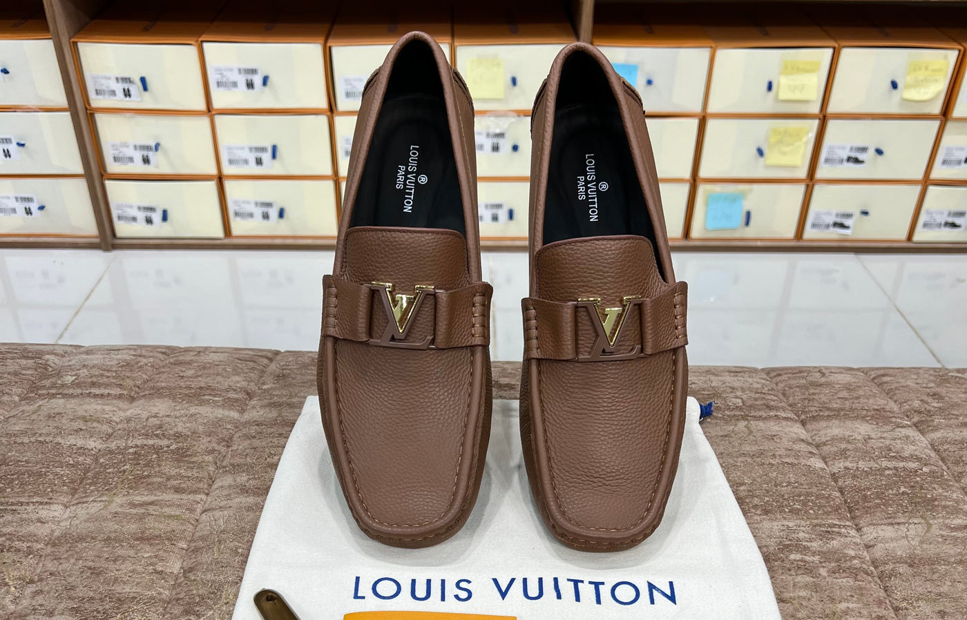 Louis Vuitton Texture Brown Logo Normal Loafer