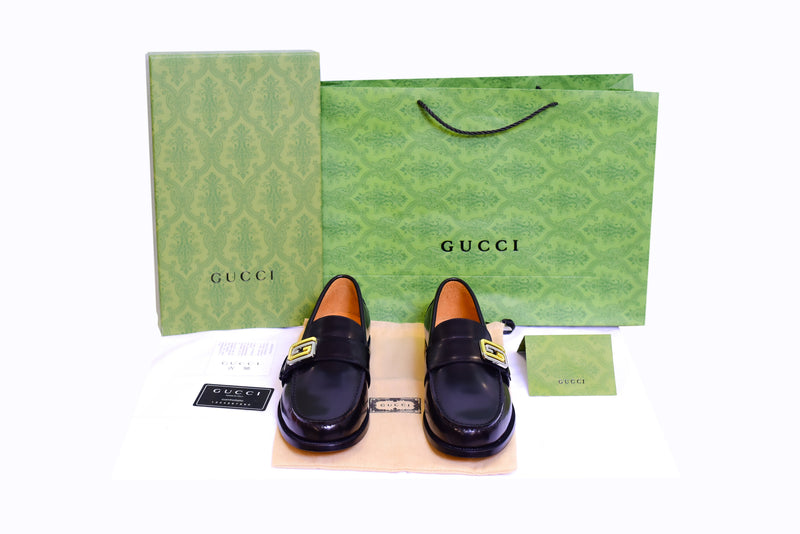 Gucci Side Buckle Black Major Loafers