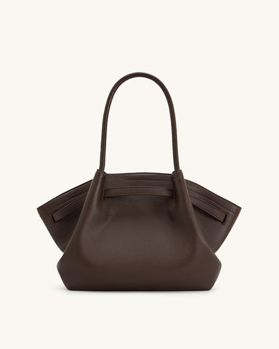 JWPEI Hana Medium Tote Bag - Dark Brown hover