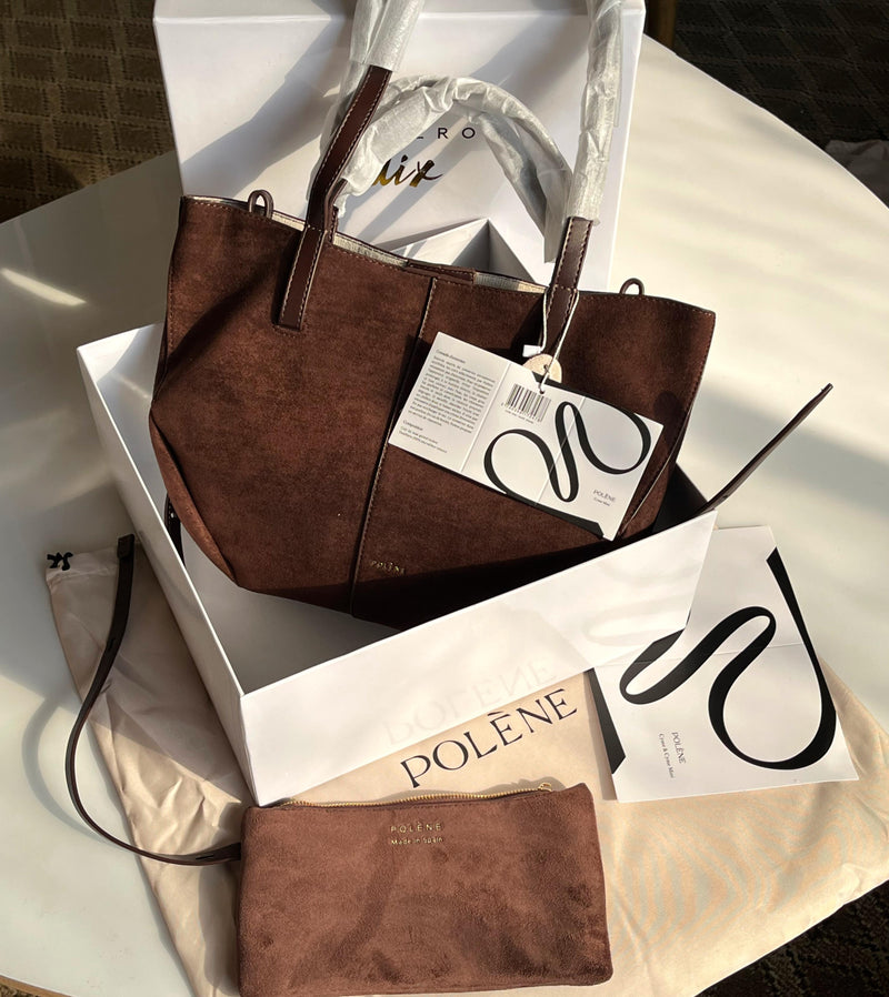 POLÈNE Cyme Handbag in Suede