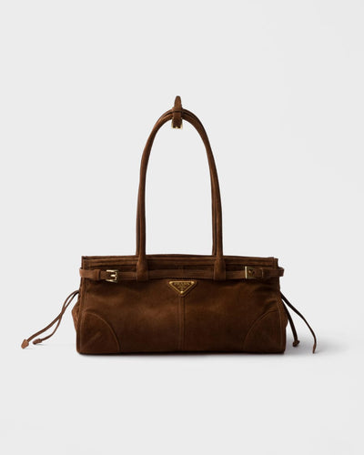 PRADA  Bonnie medium suede handbag hover