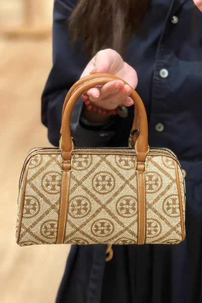 TORY BURCH T MONOGRAM PETITE BARREL BAG hover