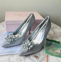 Jimmy Choo Alia crystal-covered pointy-toe pumps
