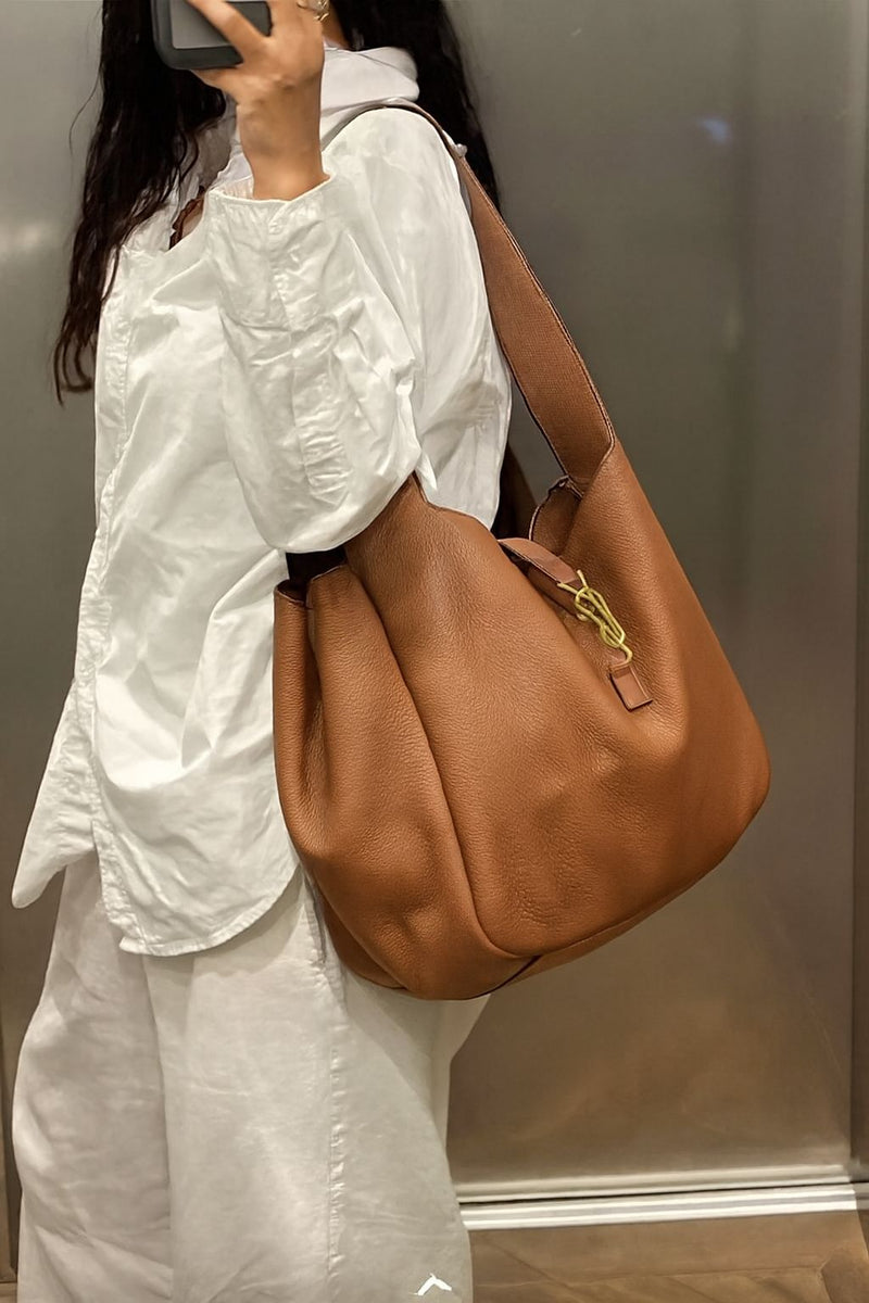 YSL YVES SAINT LAUREN LE 5 À 7 BEA IN GRAINED LEATHER