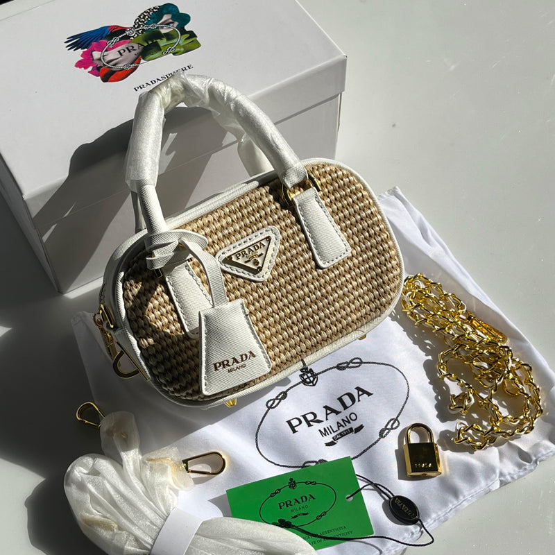 Prada Wicker Saffiano Bag