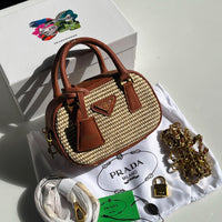Prada Wicker Saffiano Bag