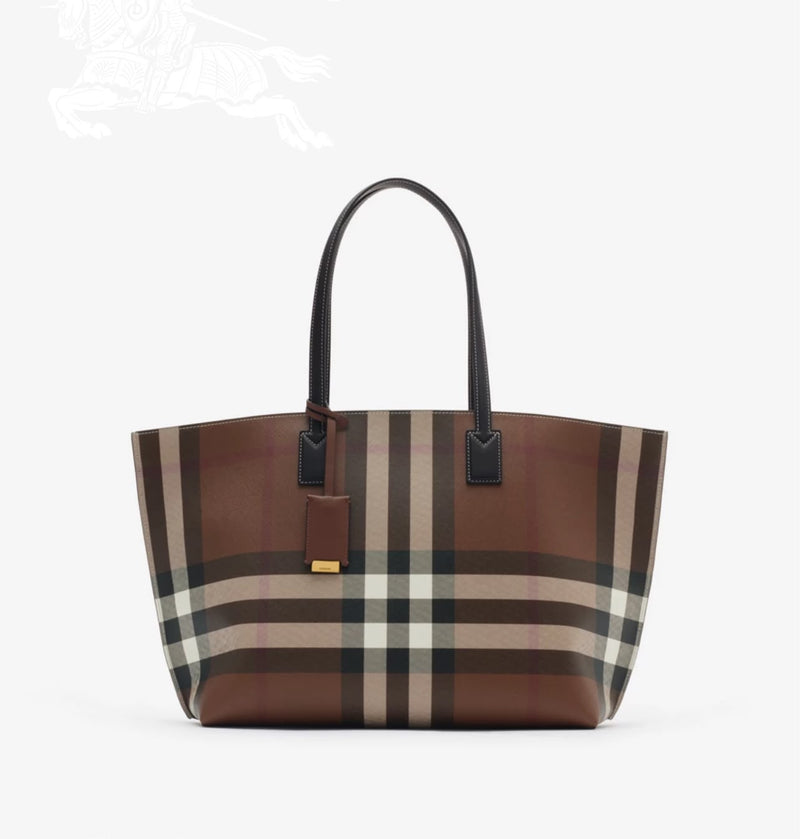 Burberry Checked Logo Tag Tote Bag