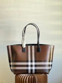 Burberry Checked Logo Tag Tote Bag