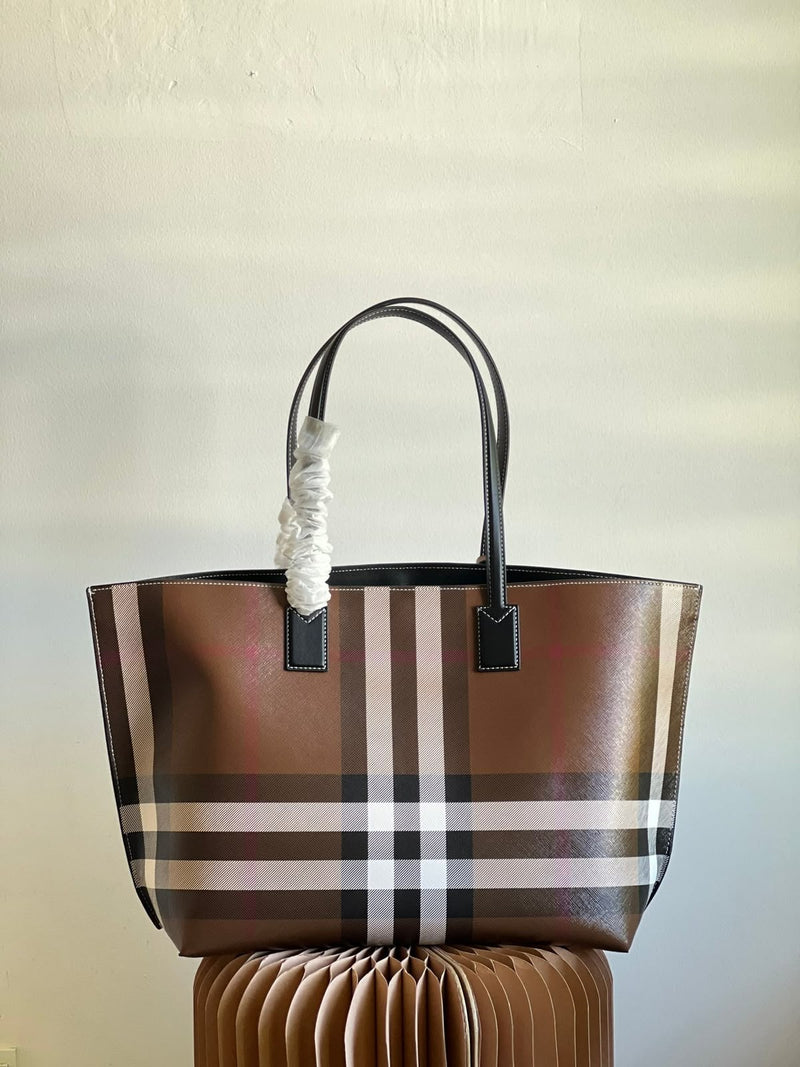 Burberry Checked Logo Tag Tote Bag