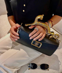 Lanvin Women's Rateau Pencil Cat Leather Shoulder Bag
