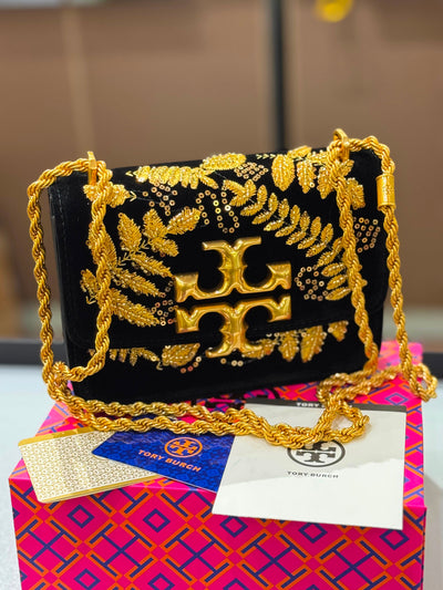 Tory Burch Eleanor Velvet Shoulder Bag hover